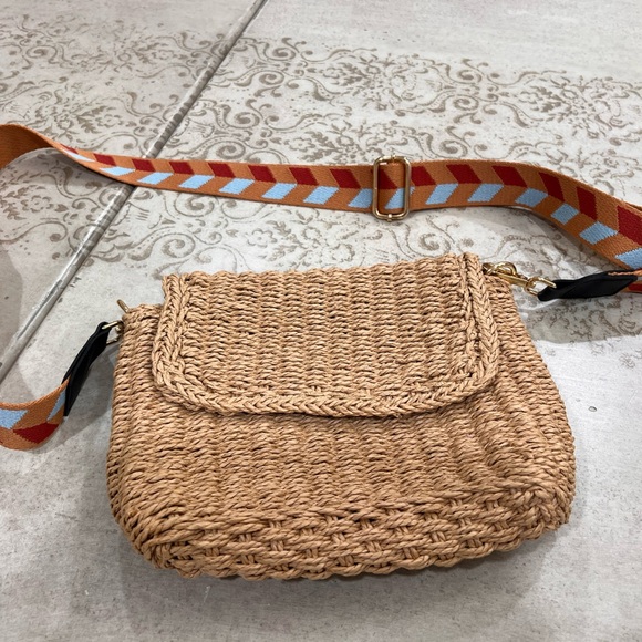 Handbags - Woven Tan Crossbody Bag